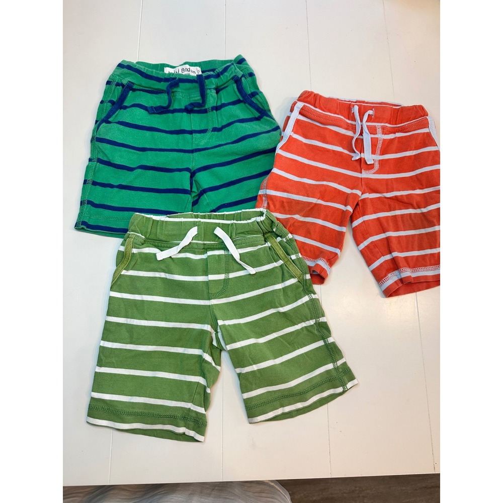 Mini Boden Jersey Shorts 3 Pack Kids 1.5-2Y Multicolor Good Striped Cotton